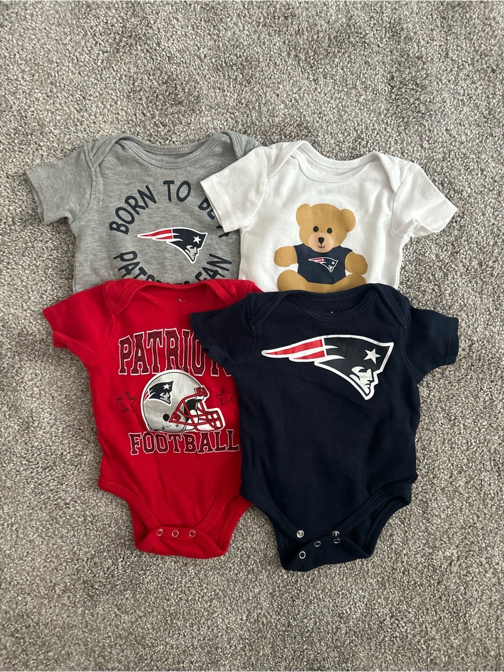 New England Patriots Baby 4-Pack One-Piece Bodysuits